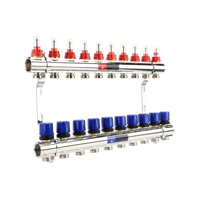 Группа коллекторная VARMEGA с расходомерами ВР 1quot; 10 х 3/4quot; EK латунь VM15410 Группа коллекторная VARMEGA с расходомерами ВР 1quot; 10 х 3/4quot; EK латунь VM15410