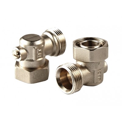 Клапаны запорные Royal Thermo нижнего подключения угловые раздельные 3/4х3/4ЕК Клапаны запорные Royal Thermo нижнего подключения угловые раздельные 3/4х3/4ЕК