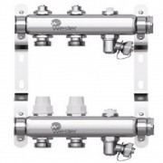 Коллектор Wester нерж. 1quot;-3/4 в сборе на 2 выхода с 2 заглушками, W903.2