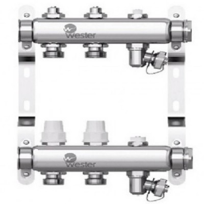 Коллектор Wester нерж. 1quot;-3/4 в сборе на 2 выхода с 2 заглушками, W903.2 Коллектор Wester нерж. 1quot;-3/4 в сборе на 2 выхода с 2 заглушками, W903.2