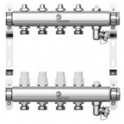 Коллектор Wester нерж. 1quot;-3/4 в сборе на 4 выхода с 2 заглушками, W903.4