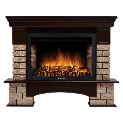Портал Firelight Forte Wood 30 камень коричневый, шпон темный дуб Портал Firelight Forte Wood 30 камень коричневый, шпон темный дуб
