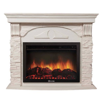 Портал Firelight Torre 25S камень белый, шпон белёный дуб Портал Firelight Torre 25S камень белый, шпон белёный дуб