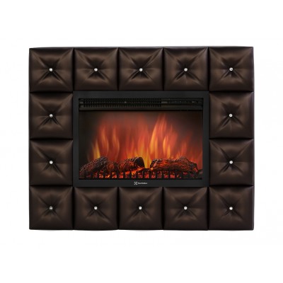 Каминокомплект: Очаг Electrolux EFP/P-3020LS с порталом Firelight Crystal 30 тёмная экокожа Каминокомплект: Очаг Electrolux EFP/P-3020LS с порталом Firelight Crystal 30 тёмная экокожа