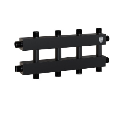 Коллектор на 4-5 выходов (вверх-вниз), Ду 25 с кронштейнами Коллектор на 4-5 выходов (вверх-вниз), Ду 25 с кронштейнами