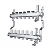 Коллектор Royal Thermo нерж. в сборе универсальный 1quot; ВР-3/4quot; НР с автомат. воздухоотвод-ми 11 вых.