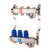 Коллектор MVI без расходомеров, c дренажным краном и краном Маевского 1quot; х 3/4quot;ЕК 3 вых.