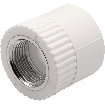 Муфта THERMOLIGHT комбинированная PP-R ВР 32х3/4quot; белый (10/140) Муфта THERMOLIGHT комбинированная PP-R ВР 32х3/4quot; белый (10/140)