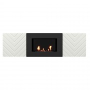 Каминокомплект:Тумба с биокамином Firelight BFP/P-1400V белая+набор керамических дров береза