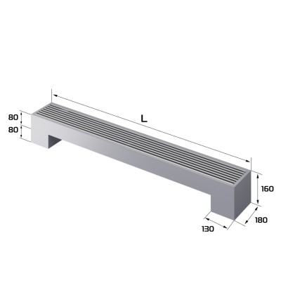 Конвектор напольный Royal Thermo STEP-80/180/1300-1-N-SS-LG-NA Конвектор напольный Royal Thermo STEP-80/180/1300-1-N-SS-LG-NA