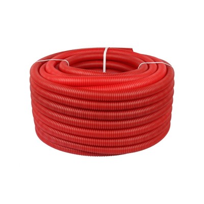 Труба VARMEGA гофрированная ПНД 28 мм для труб 20 мм, (50), красная, VM58112 Труба VARMEGA гофрированная ПНД 28 мм для труб 20 мм, (50), красная, VM58112