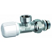 Вентиль термостатич. угловой с горизонтальной буксой 1/2"ВР, EPDM