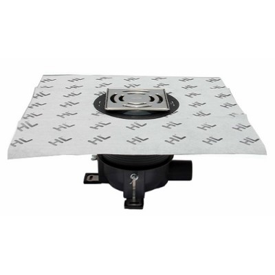 Трап с решеткой КЛИК-КЛАК HL 540, с "сухим" сифоном, с гидроизоляционным полотном 420х420 мм под жидкую гидроизоляцию, с горизонтальным выпуском DN50 Трап с решеткой КЛИК-КЛАК HL 540, с "сухим" сифоном, с гидроизоляционным полотном 420х420 мм под жидкую гидроизоляцию, с горизонтальным выпуском DN50