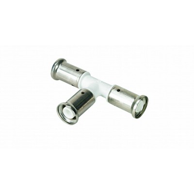 Тройник равнопроходный, ПВДФ пресс (белый), 16x16x16 Тройник равнопроходный, ПВДФ пресс (белый), 16x16x16