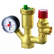 Группа безопасности котла 1" ВР: манометр, пред. клапан, авт.воздухоотводчик (аналог FA 2115)