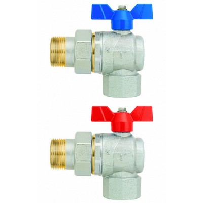 Кран шаров.EVOLUTION, угл., 3/4"(В-Американка), крас.бабочка Кран шаров.EVOLUTION, угл., 3/4"(В-Американка), крас.бабочка