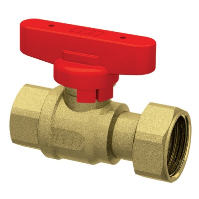 Кран шаровой лат. 1/2"ВР-3/4"накидная гайка (бабочка, красн.) Кран шаровой лат. 1/2"ВР-3/4"накидная гайка (бабочка, красн.)