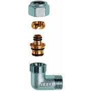 Угольник 3/4" НР с концовкой для м/п труб 20х2