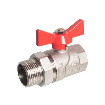 Кран шаровой с полусгоном (ручка-бабочка) 1" внутренняя - наружная резьба EU.YT1287050 1_k Кран шаровой с полусгоном (ручка-бабочка) 1" внутренняя - наружная резьба EU.YT1287050 1_k