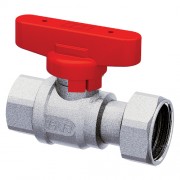 Кран шаровой хром. 1/2'ВР-3/4"накид.гайка (бабочка, красн.)