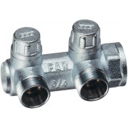 Запорный коллектор 3/4" с 2 отводами М24х19, концевой