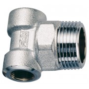 Тройник конц.хром. для коллекторов, 1 1/4"НР х 1/2"ВР х 1/2"ВР