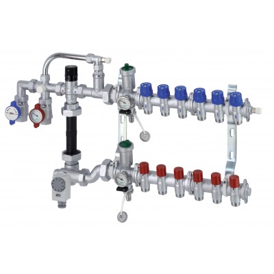 Сборн. регул. узел для нап. отопл. коллект. 1", 9 отв. М24х19 Сборн. регул. узел для нап. отопл. коллект. 1", 9 отв. М24х19