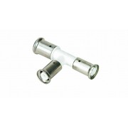 Тройник переходный уменьшенный с двух сторон, ПВДФ пресс (белый), 32x20x26