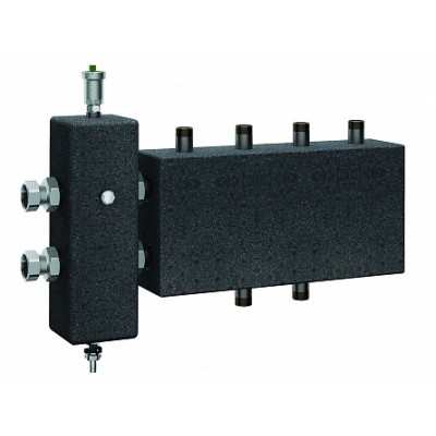 Блок: гидрострелка 1 1/4" и коллектор 1”(НР) для ГБМ (2+1) Блок: гидрострелка 1 1/4" и коллектор 1”(НР) для ГБМ (2+1)