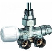 Терморег. угл. узел нижн. подкл., правый, отводы М24х19 , к радиатору 1/2" (для 1 и 2-х систем)