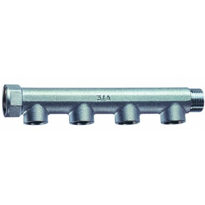 Коллектор 1" (ВР-НР) с 4 отв. 1/2" ВР (межосев. 50 мм) Коллектор 1" (ВР-НР) с 4 отв. 1/2" ВР (межосев. 50 мм)