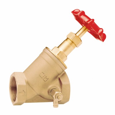 Клапан запорный с наклон.шпинделем, слив и заглушка, ВР-ВР, 1 1/2" Клапан запорный с наклон.шпинделем, слив и заглушка, ВР-ВР, 1 1/2"