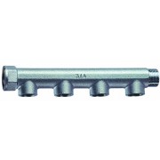 Коллектор 3/4" (ВР-НР) с 4 отв. 1/2" ВР (межосев. 50 мм)