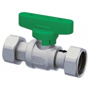 Кран шаров.1/2",хромир. 3/4" накид.гайки (бабочка, зелен.)