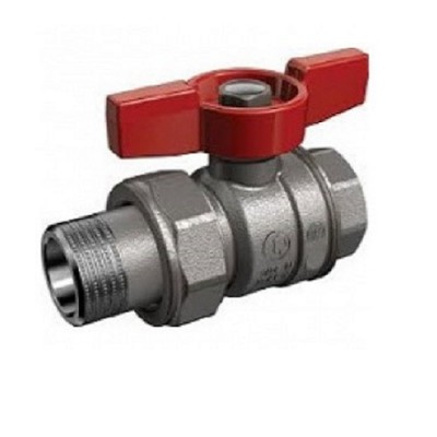 Кран шаров.хромир., ручка-бабочка, 1"(вр-американка) Кран шаров.хромир., ручка-бабочка, 1"(вр-американка)