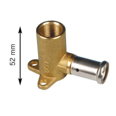 Водорозетка ВР, латунь пресс, 16x1/2" (52 мм) Водорозетка ВР, латунь пресс, 16x1/2" (52 мм)