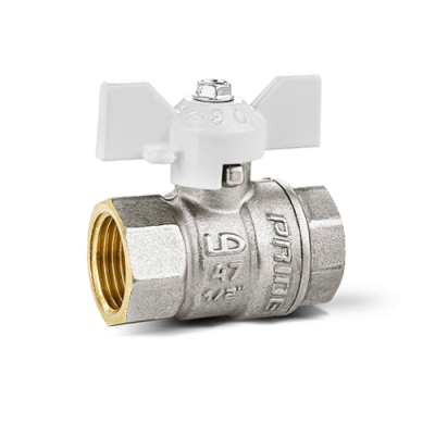 Кран шаровой латунный LD Pride 47.25.B-B.Б, вн./вн.резьба, ручка-бабочка, белая, 1" Кран шаровой латунный LD Pride 47.25.B-B.Б, вн./вн.резьба, ручка-бабочка, белая, 1"