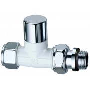 Вентиль запорный прямой, серебро/бел.эмаль, гайка М24х19, 1/2" EPDM