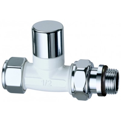 Вентиль запорный прямой, серебро/бел.эмаль, гайка М24х19, 1/2" EPDM Вентиль запорный прямой, серебро/бел.эмаль, гайка М24х19, 1/2" EPDM