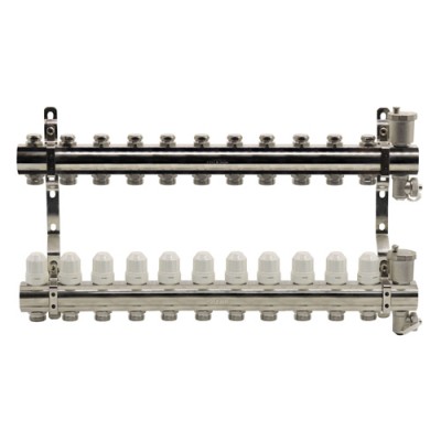 Блок коллекторный Kromwell с термостатическими вставками и запорными клапанами 1"x3/4"x11 Блок коллекторный Kromwell с термостатическими вставками и запорными клапанами 1"x3/4"x11