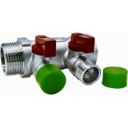 Коллектор с отсекающими шаровыми кранами 3 выхода 3/4" x 1/2" EU.ST3042135 3х34х12 (Арт.:EU.ST3042135 3х34х12)