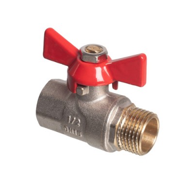 Кран шаровой (ручка-бабочка) 1/2" внутренняя - наружная резьба EU.YT1285030 12_k Кран шаровой (ручка-бабочка) 1/2" внутренняя - наружная резьба EU.YT1285030 12_k