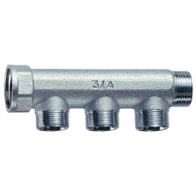 Хромир.проходн.коллектор 3/4" ВР-НР 3 отв. 1/2" НР под плоск.уплотн. Хромир.проходн.коллектор 3/4" ВР-НР 3 отв. 1/2" НР под плоск.уплотн.