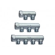 Коллектор концевой 1"ВР с 2 отвод. 1/2"НР, межосев.36мм