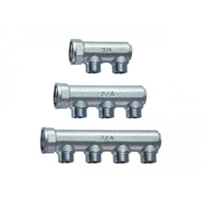 Коллектор концевой 1"ВР с 2 отвод. 1/2"НР, межосев.36мм Коллектор концевой 1"ВР с 2 отвод. 1/2"НР, межосев.36мм