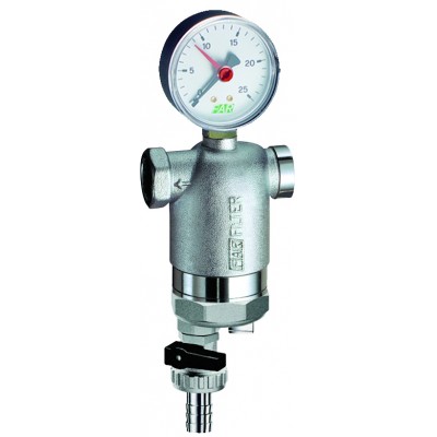 Фильтр 300мкм, с магн.встав., с манометром, Max: 95 °C, 25 бар, 3/4" ВР Фильтр 300мкм, с магн.встав., с манометром, Max: 95 °C, 25 бар, 3/4" ВР