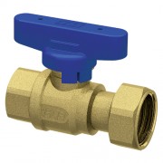 Кран шаровой лат.1/2'ВР-3/4"накид.гайка (бабочка, син.)