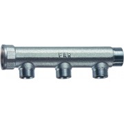 Коллектор 3/4" (ВР-НР) с 3 отв. 1/2" НР (межосев. 50 мм) плоское уплотнение