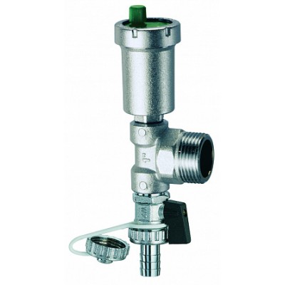 Хром.концев, с авт.воздухоотводчиком, слив.краном 1 1/4"НР Хром.концев, с авт.воздухоотводчиком, слив.краном 1 1/4"НР