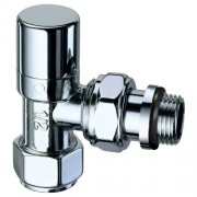 Вентиль запорный угловой 1/2" гайка М24х19 (серебро) с EPDM